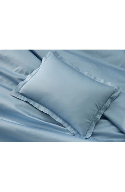 Shop Matouk Talitha Cotton Sateen Duvet Cover In Hazy Blue