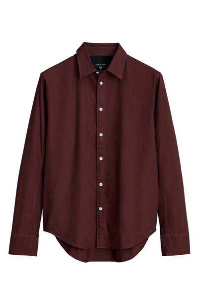 Shop Rag & Bone Fit 2 Engineered Button-up Oxford Shirt In Merlot