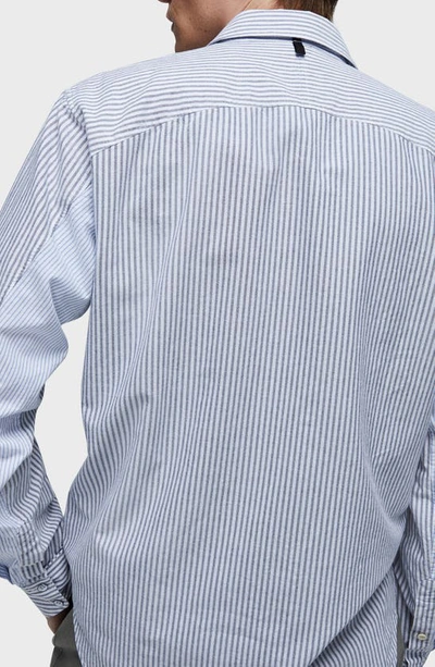 Shop Rag & Bone Fit 2 Engineered Stripe Button-up Oxford Shirt In Dkblustrp