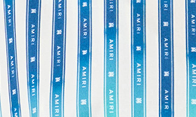 Shop Amiri Logo Tape Cotton Poplin Button-up Shirt In Blue-cotton