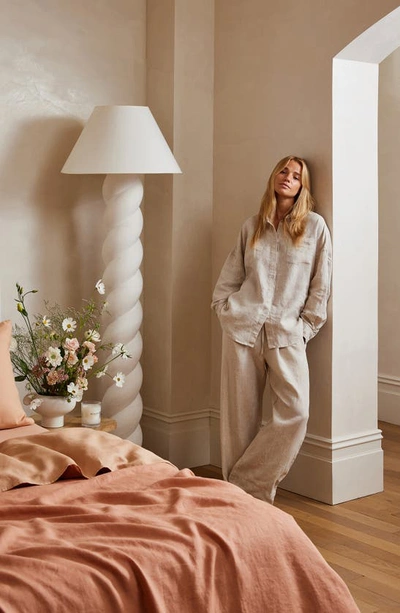 Shop Bed Threads Linen Lounge Pants In Ivory Tones