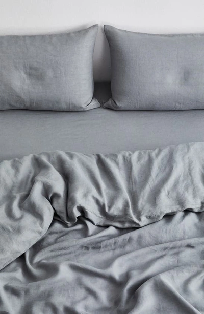 Shop Bed Threads Set Of 2 French Linen Pillowcases In Grey Tones