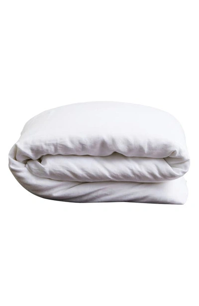 Shop Bed Threads Linen Duvet Cover In White Tones