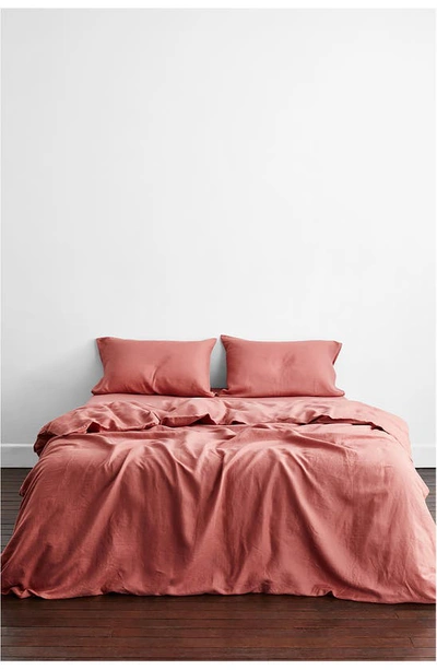 Shop Bed Threads Linen Duvet Cover In Pink Tones