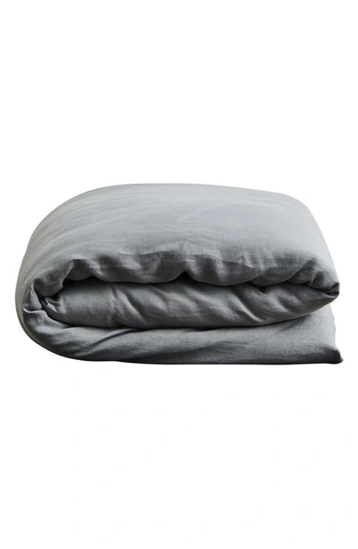 Shop Bed Threads Linen Duvet Cover In Grey Tones