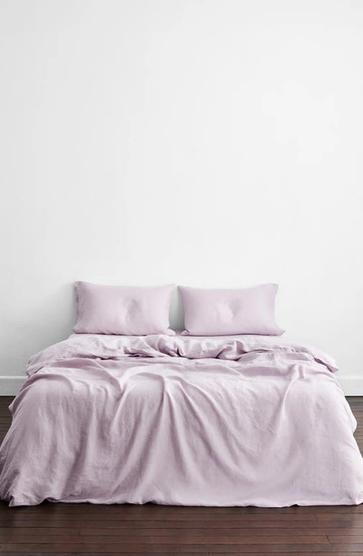 Shop Bed Threads Linen Duvet Cover In Purple Tones