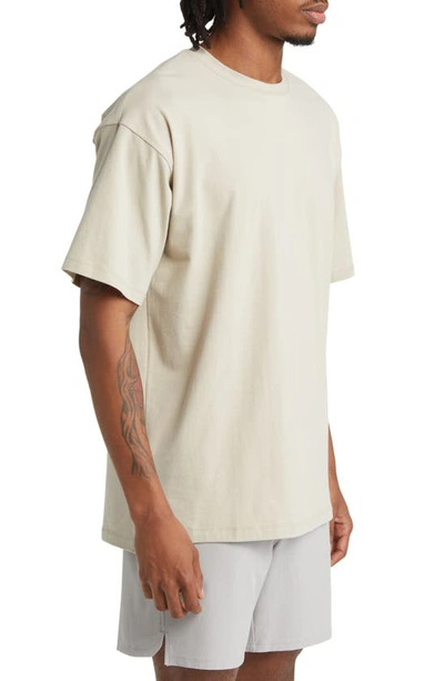 Shop Asrv Oversize Stretch Cotton T-shirt In Sand Smoke