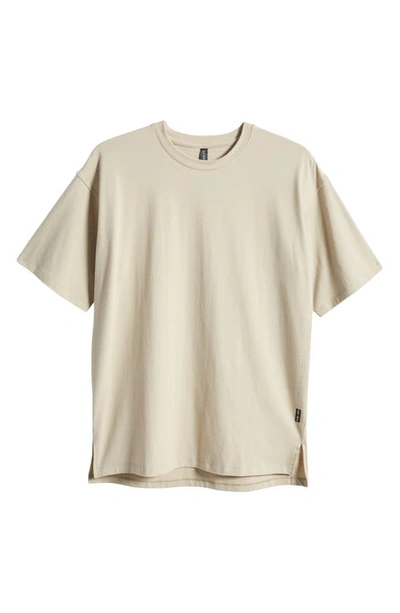 Shop Asrv Oversize Stretch Cotton T-shirt In Sand Smoke