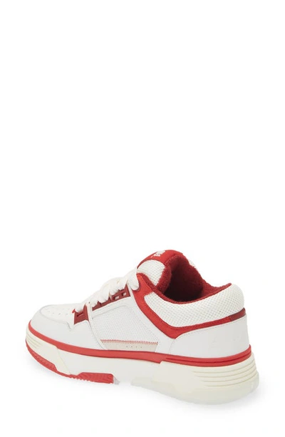 Shop Amiri Ma-1 Platform Skate Sneaker In White/ Red/ Mesh/ Leather