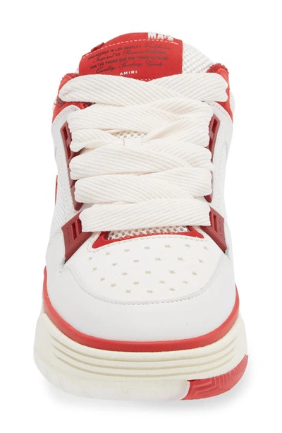 Shop Amiri Ma-1 Platform Skate Sneaker In White/ Red/ Mesh/ Leather