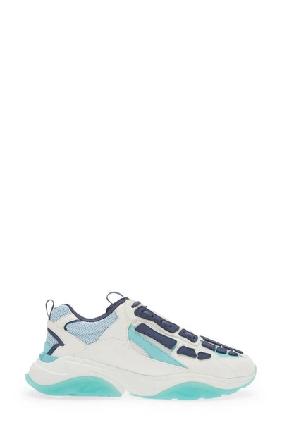 Shop Amiri Bone Runner Running Shoe In Blue-nubuck/ Mesh/ Leather