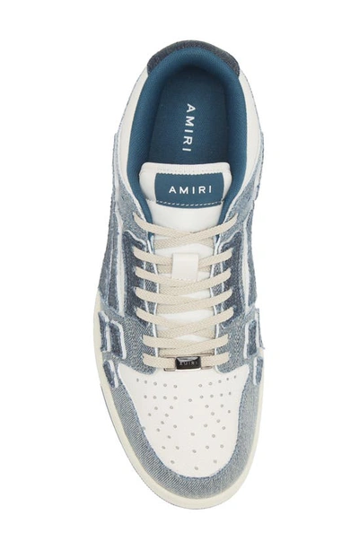Shop Amiri Skeltop Low Top Sneaker In Slate Blue-calf Leather/ Nylon