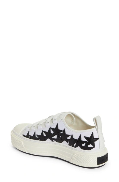 Shop Amiri Stars Court Low Sneaker In White/ Black-canvas / Leather