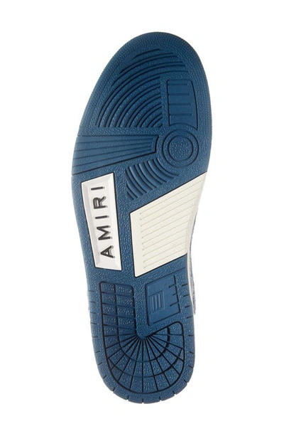 Shop Amiri Skeltop Low Top Sneaker In Slate Blue-calf Leather/ Nylon