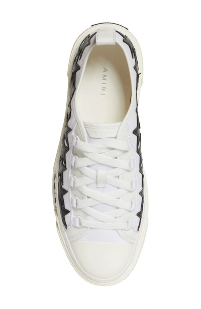 Shop Amiri Stars Court Low Sneaker In White/ Black-canvas / Leather