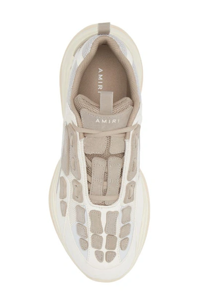 Shop Amiri Bone Runner Running Shoe In Grey-nubuck/ Mesh/ Leather
