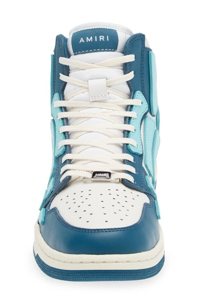 Shop Amiri Skeleton High Top Sneaker In Blue Leather /nylon