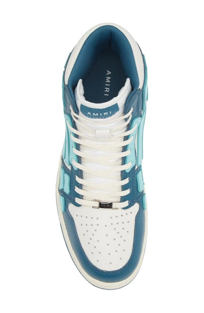 Shop Amiri Skeleton High Top Sneaker In Blue Leather /nylon