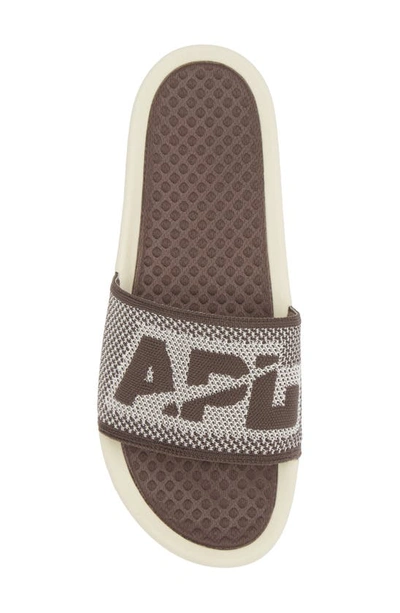 Shop Apl Athletic Propulsion Labs Big Logo Techloom Knit Sport Slide In Chocolate/pristine/pristine