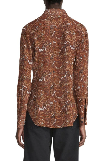 Shop Rag & Bone Antonia Paisley Button-up Shirt In Brown Multi