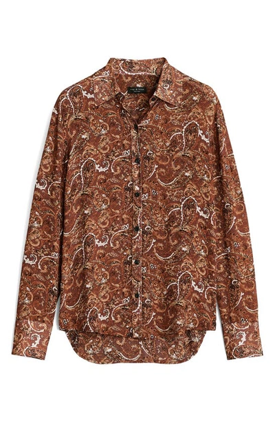 Rag & Bone Antonia Top In Brown Multi