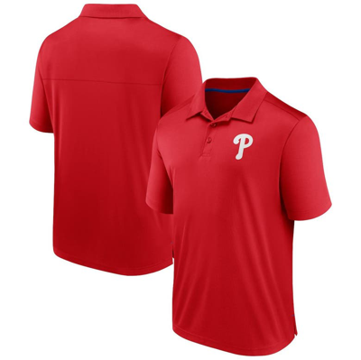 Shop Fanatics Branded  Red Philadelphia Phillies Fitted Polo