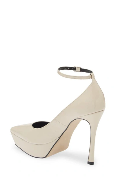 Shop Cecelia New York Jeanne Pointed Toe Platform Pump In Off White Patent