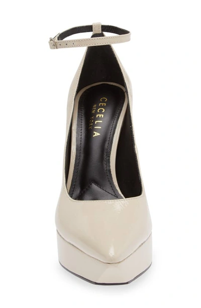Shop Cecelia New York Jeanne Pointed Toe Platform Pump In Off White Patent