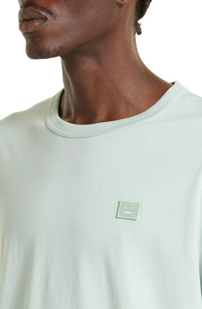 Shop Acne Studios Nash Face Patch Oversize T-shirt In Soft Green