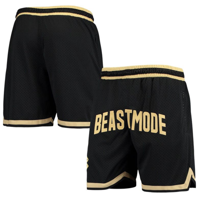 Shop New Jersey Sets Black/gold Beast Mode Varsity Basketball Shorts