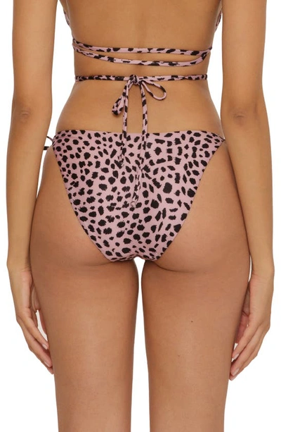 Shop Becca Print Tie Side Bikini Bottoms In Safari