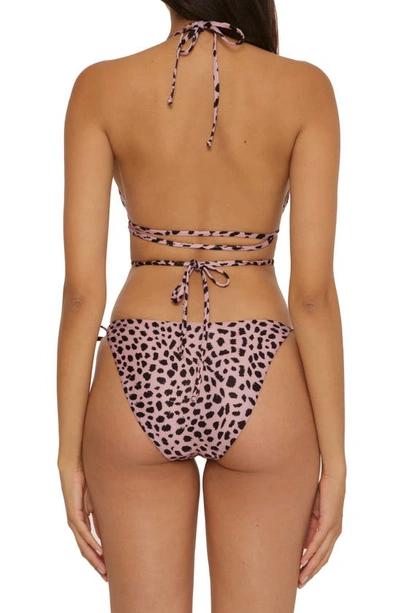 Shop Becca Print Tie Side Bikini Bottoms In Safari