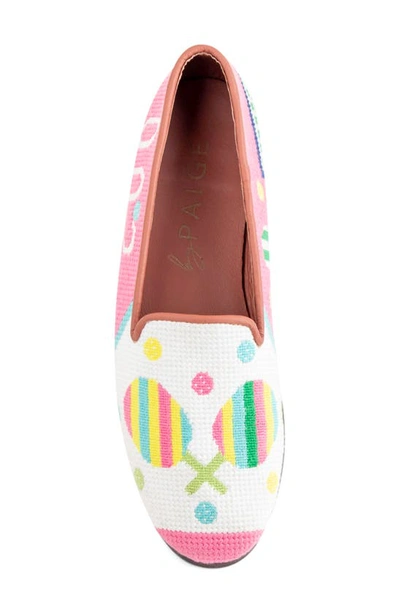 Shop Bypaige Needlepoint Pickleball Flat In Pink Multi