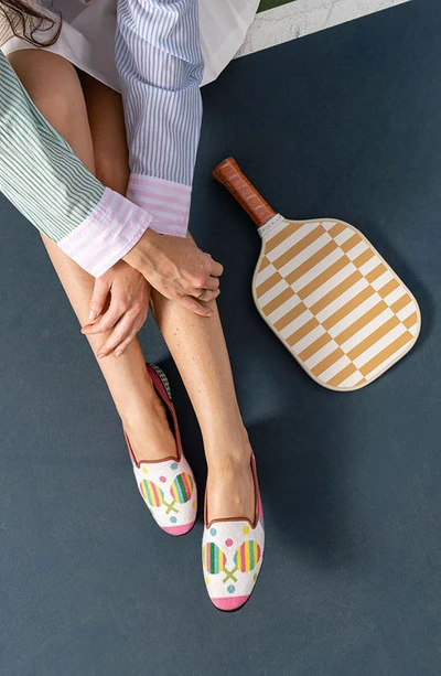 Shop Bypaige Needlepoint Pickleball Flat In Pink Multi