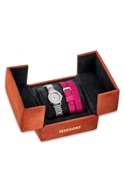 Shop Missoni Estate Interchangable Strap Watch Set, 27mm In Stainless Steel