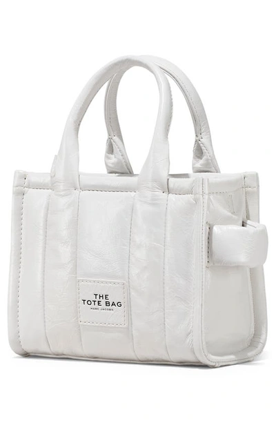 Shop Marc Jacobs The Shiny Crinkle Crossbody Tote Bag In White