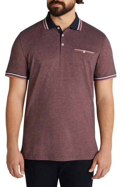 Shop Johnny Bigg Piers Bird's Eye Piqué Pocket Polo In Pink