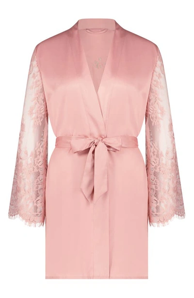 Hunkemoller Bride Crew Satin Robe In Rose Tan