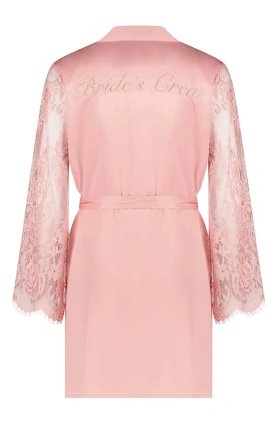 Hunkemoller Bride Crew Satin Robe In Rose Tan