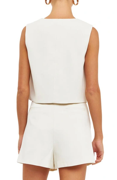 Endless Rose Button-up Crop Vest In Cream