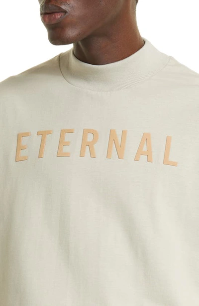 Shop Fear Of God Eternal Long Sleeve Cotton T-shirt In Cement