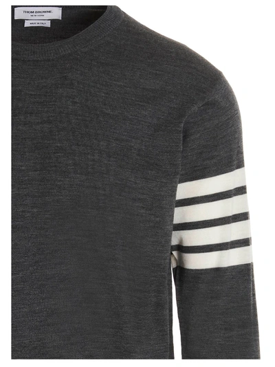 Shop Thom Browne 4 Bar Sweater, Cardigans Gray