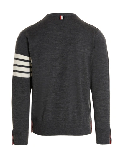 Shop Thom Browne 4 Bar Sweater, Cardigans Gray