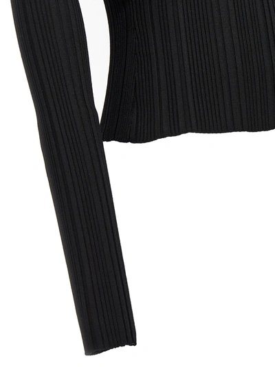 Shop Self-portrait Black Ribbed Knit Top Tops Black