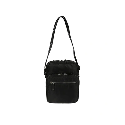Shop Valentino Logo Shoulder Bag In Black