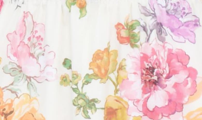 House Of Cb Floral Stretch Cotton Blend Corset Sundress In Ivoryfp