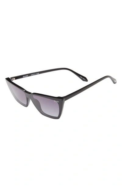 Shop Quay Bad Habit 65mm Oversize Cat Eye Sunglasses In Black/ Smoke