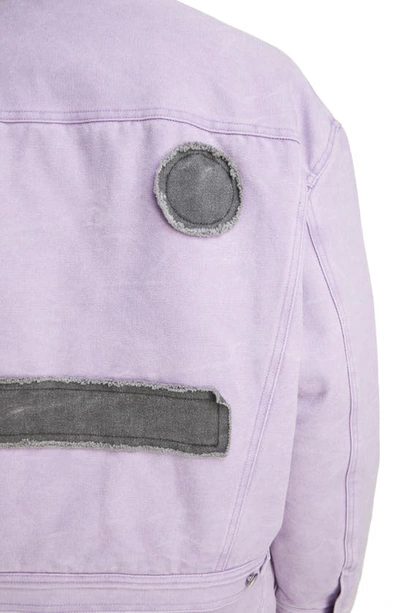 Shop Acne Studios Orsan Face Padded Canvas Trucker Jacket In Smoky Purple