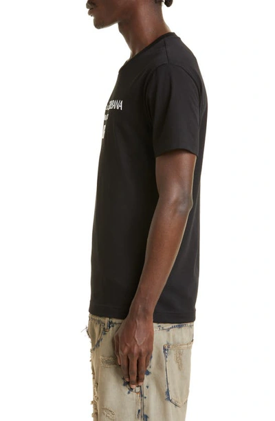 Dolce & Gabbana Jersey Round-neck T-shirt With Dg Milano Embroidery In Black