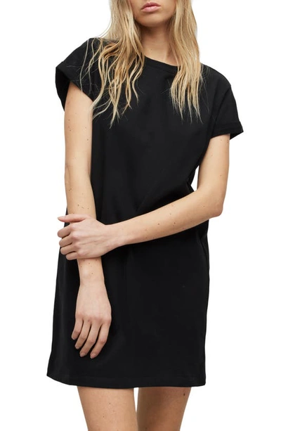 Shop Allsaints Anna Cotton T-shirt Dress In Black